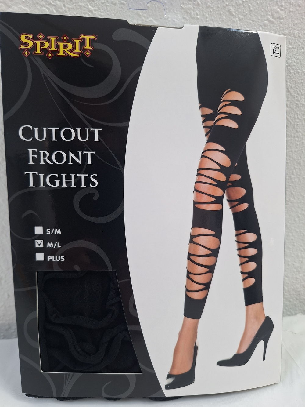 Spirit Cutout Front Tights - Black